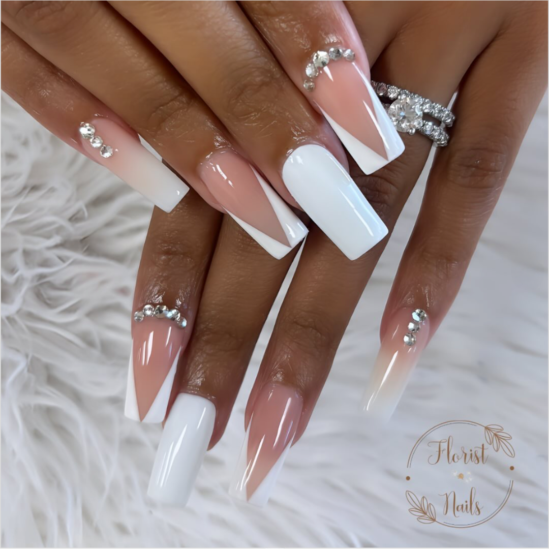 nails with white design